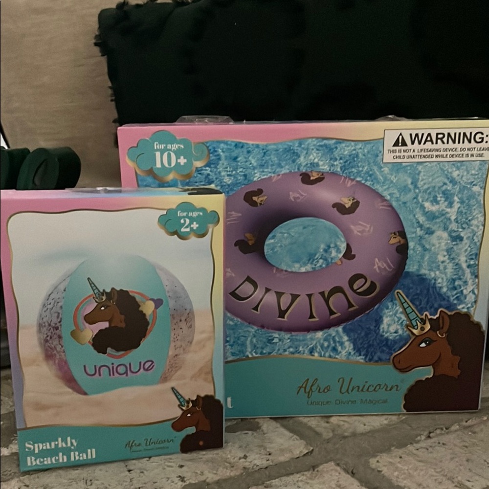 Sparkly Beach Ball and Divine Pool Float Set